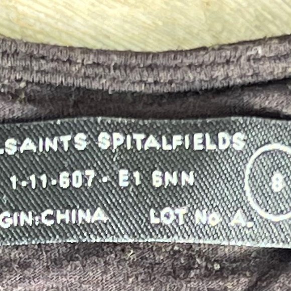 Allsaints Spitalfields - Sleeveless V-Neck Blouse- size 8 - stretchy criss-cross - Picture 6 of 6